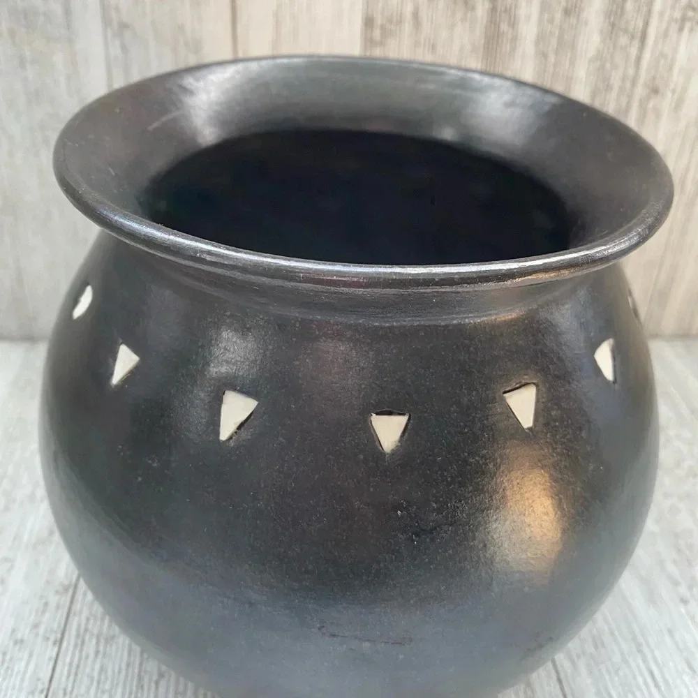 Beautiful ceramic dark brown Vase Bohemian